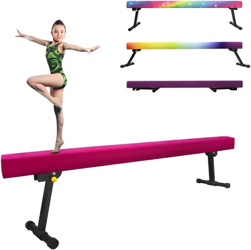 Vista 19 de GLANT - Viga de equilibrio ultrasimple ajustable y plegable de 8 pies, equipo de gimnasia de suela de piso alto y bajo, sin necesidad