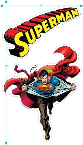 Vista 3 de Popfunk Camiseta clásica de disfraz de superhéroe para adultos, I'm Superman, Batman con calcomanías