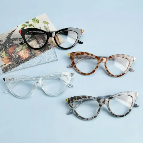 Vista 6 de Eyekepper Paquete de 4 anteojos pequeños para mujer estilo ojo de gato +0.00