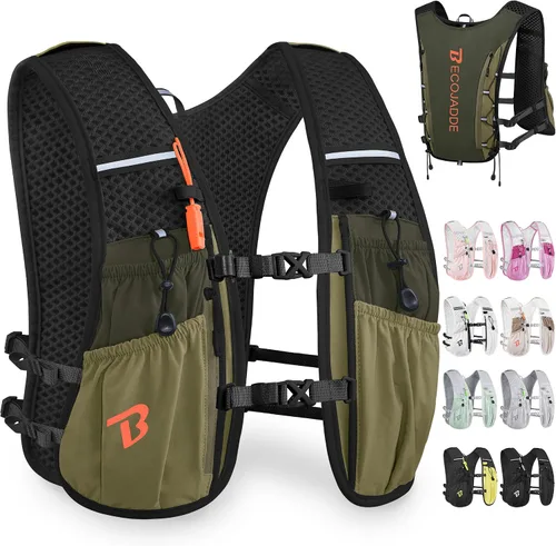 Vista 30 de BECOJADDE Chaleco de Hidratación Mochila para Correr para Hombres Mujeres, Mochila de Hidratación Ligera de 5L para Correr, Chaleco de Hidratación