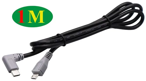 Vista 2 de Cable extensor USB micro a tipo C de 90 grados USB 2.0 tipo C macho a micro 2.0 macho de sincronización de datos y cable de carga para MacBook