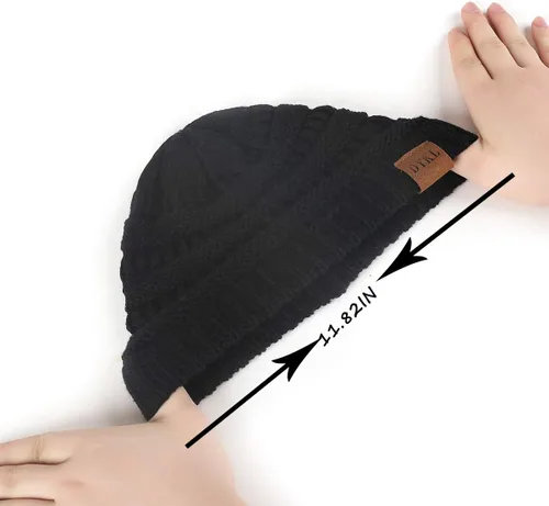 Vista 3 de Gorros de punto cálidos de invierno para niños y niñas, gorros suaves para bebés y niñas