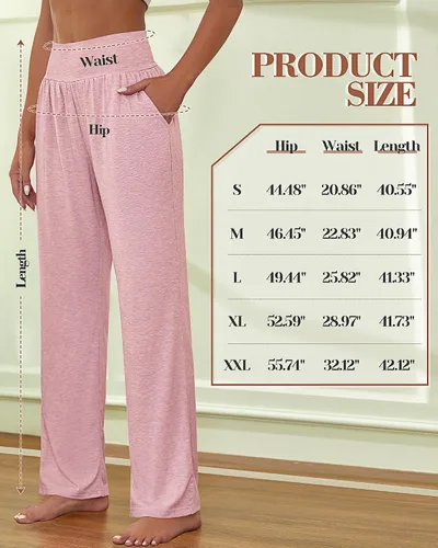 Vista 6 de Neer 3 piezas de pantalones de yoga de pierna ancha para mujer, cómodos, holgados, de cintura alta, pantalones deportivos casuales