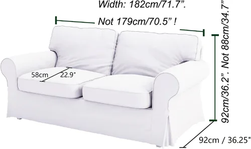 Vista 2 de Funda de sofá resistente UPPLAND (no EKTORP) de repuesto Compatible con sofá IKEA UPPLAND de 3 plazas, sofá cama, butaca, sofá seccional de esquina