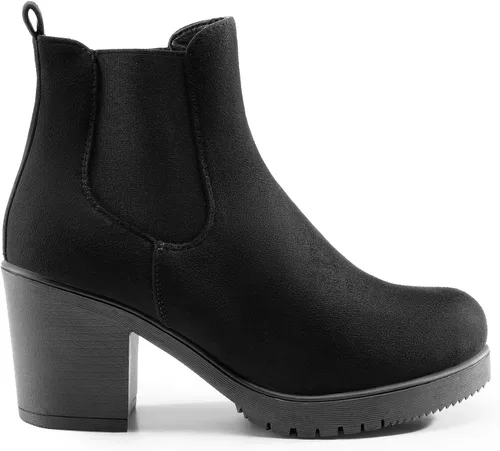 Vista 2 de DREAM PAIRS. FRE - Botines de tacón alto estilo Chelsea para mujer