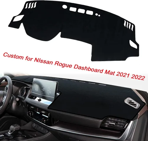 Vista 4 de Cubierta del tapete para salpicadero, consola central interior personalizada compatible con Nissan Rogue S SV SL SUV 2021 2022 accesorios de tablero