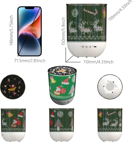Vista 5 de Colorful Life Proyector dinámico de galaxia de luz nocturna para niños, luz musical, lámpara espacial giratoria con proyección animada, versión