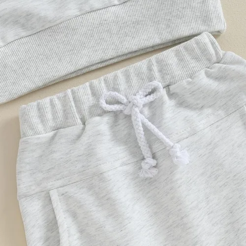 Vista 6 de Ehfomius Conjunto de sudadera bordada para bebé, hermano mayor, hermano pequeño, conjunto de pantalones deportivos