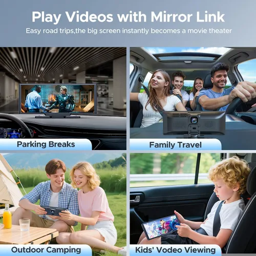 Vista 6 de Topexplore Pantalla Carplay de 9.26 pulgadas con cámara de tablero de 2.5K y cámara de respaldo 1080P