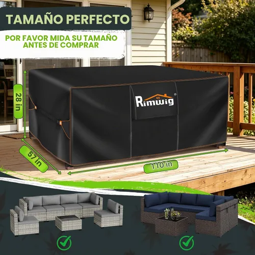 Vista 2 de Fundas extragrandes impermeables para juego de muebles de patio, liquidación de fundas para muebles de exterior, fundas para juego de sofá