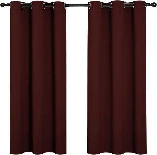Vista 13 de Cortinas opacas para oscurecer la habitación, con aislamiento térmico, cortinas opacas con ojales para puertas y ventanas de poliéster