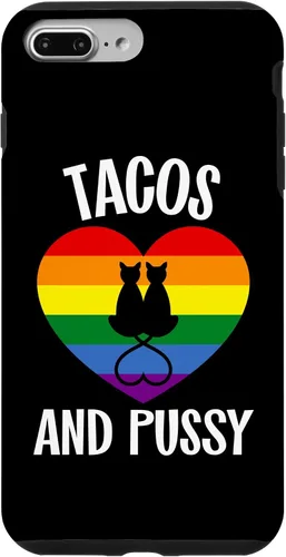 Vista 12 de Funda Queer para iPhone 14 Pro Max Lesbian Pride Stuff Tacos y Pussy Cats
