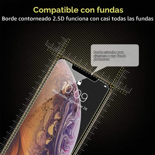 Vista 2 de UnBREAKcable - Protector de pantalla para iPhone 11 Pro/X/XS, vidrio templado (3 unidades) Vidrio templado de alta calidad 9H, fácil instalación