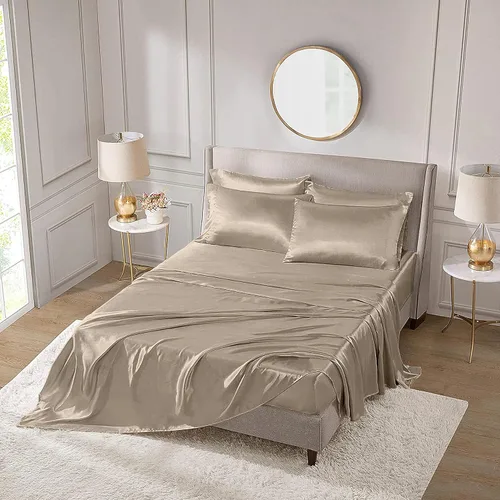 Vista 8 de THE LINEN COMPANY Tencel - Juego de sábanas de 3 piezas, 100% orgánico, natural, 300 hilos, refrescante, extrasuaves, suaves como la seda, sábanas