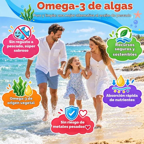 Vista 6 de 90 unidades Gomitas veganas con suplemento Omega 3 para adultos y niños