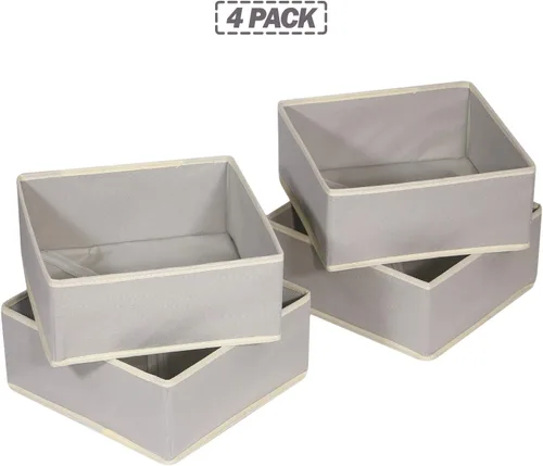 Vista 6 de DIOMMELL Caja de almacenamiento de tela plegable para armario, aparador, cajón, cestas de tela, contenedores divisores para ropa, ropa
