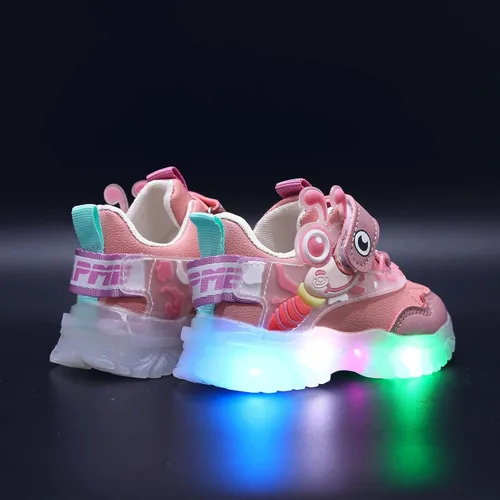 Vista 5 de synia Zapatos LED para niños y niñas, tenis deportivos para correr, zapatos de moda para jugar al aire libre, para niños pequeños, niños grandes