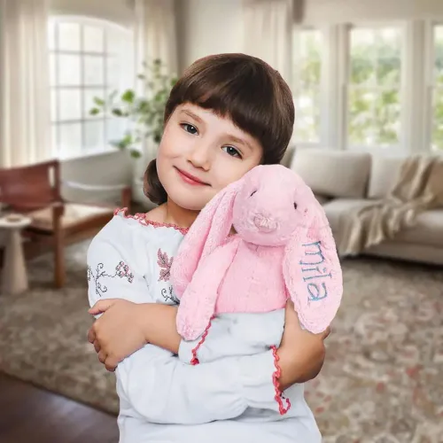 Vista 3 de shiguangji Regalo de Pascua con el nombre del niño bordado de conejo de Pascua personalizado, conejito de Pascua, conejito de Pascua, regalo