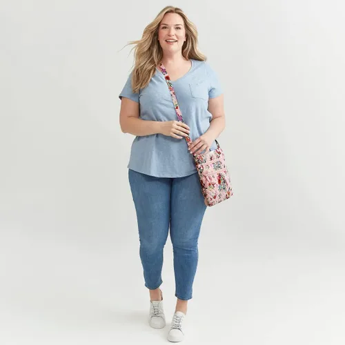 Vista 6 de Vera Bradley Bolso bandolera de algodón con triple cremallera para mujer