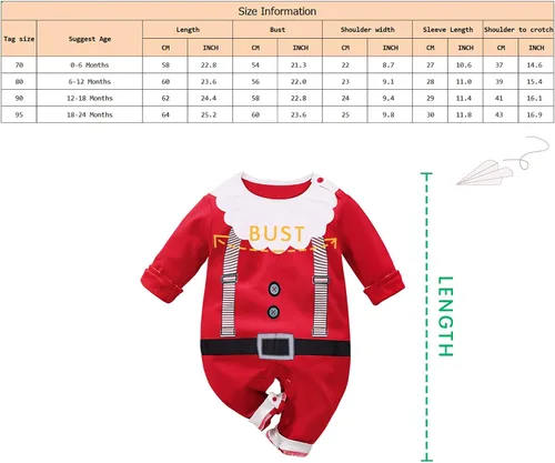 Vista 7 de AGQT Baby Boys Girls Christmas Outfit Santa Claus Elf Costumes Size 0-24 Months