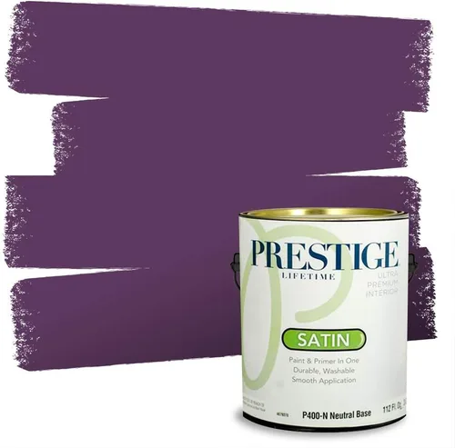 Vista 130 de PRESTIGE Pinturas de pintura interior e imprimación en uno, 1 galón, plano, combinación comparable de Sherwin Williams* Kimono Violet*