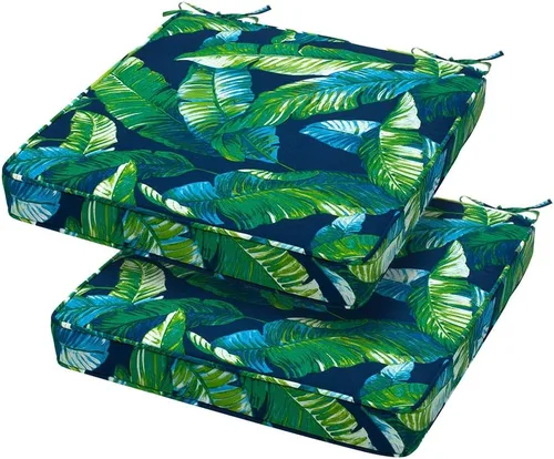 Vista 8 de Magpie Fabrics Cojín de asiento de esquina cuadrada, 18 x 18 x 2.5 pulgadas, paquete de 2, impermeable, para interiores y exteriores, resistente a