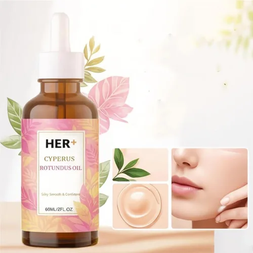 Vista 5 de Her+ Cyperus Rotundus Oil, suero de depilación de 2.0 fl oz, aceite de depilación, hidratante y calmante para una piel de aspecto suave con menta