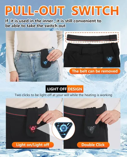 Vista 4 de Ugkwo Pantalones de calefacción eléctricos de 7,4 V, pantalones elásticos de calefacción eléctrica 2023 con batería de 10000 mAh