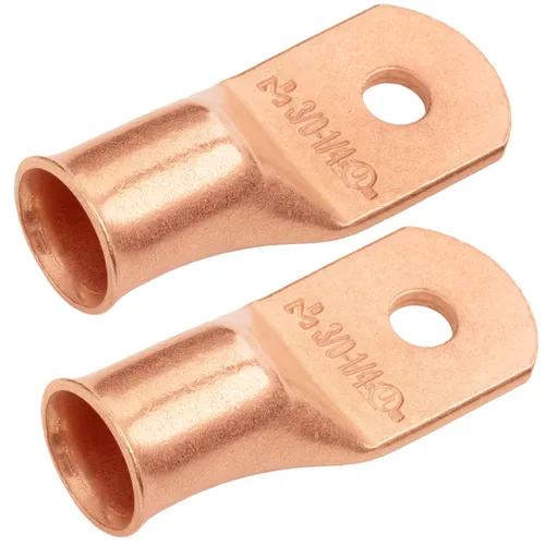 Vista 250 de SELTERM - 5 terminales de anillo resistentes para cable de batería, calibre 1/0 AWG, pernos de 1/2 pulgadas, terminales de calibre 0, ojales
