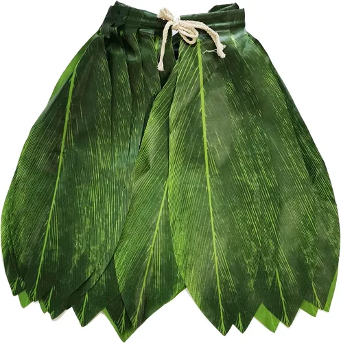 Vista 2 de LITTLE FEATHER Falda hawaiana de hoja de Ti Hula verde Luau accesorio de fiesta (niños)