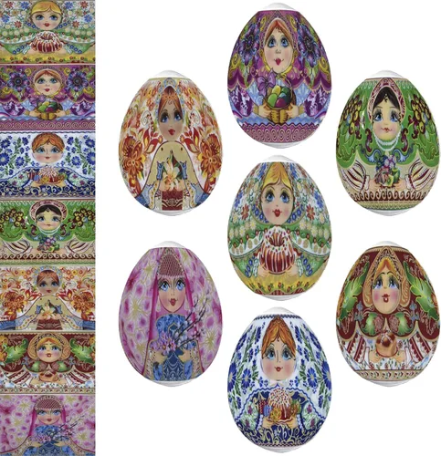 Vista 3 de Juego de 3: Lote de 10 + Ángeles + Matryoshka Termoencogible Decoración de Manga de Pascua Huevos de Pascua Pysanka Pysanky