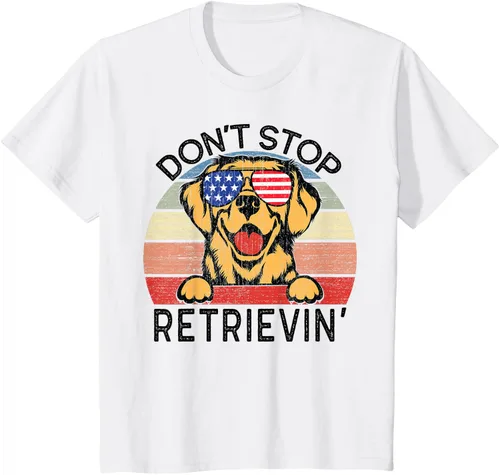 Vista 17 de Golden Retriever Dog Don't Stop Retrievin' Camiseta, Gris