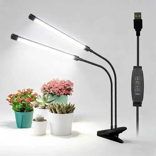 Vista 11 de Luces de cultivo para plantas de interior, luces LED de espectro completo de 15 W con temporizador de encendido/apagado automático de 3/9/12 horas