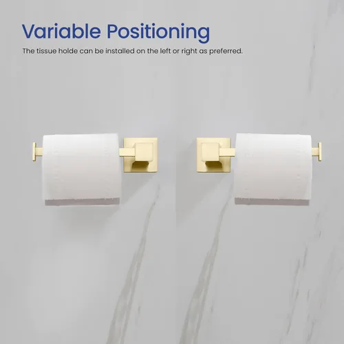 Vista 6 de KIBI Cube - Juego de accesorios de baño de 5 piezas, kit de accesorios de baño para montar en la pared, latón premium, incluye toallero, anillo