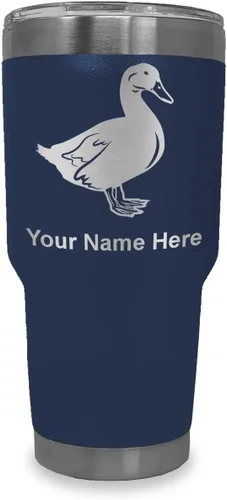 Vista 13 de LaserGram Vaso aislado al vacío de 20 onzas, pato, grabado personalizado incluido (negro) Engraved Gift for Duck Hunters, Vacuum Insulated