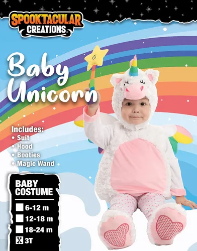 Vista 6 de Spooktacular Creations Lindo disfraz de unicornio de bebé para Halloween, fiesta de truco o trato, disfraz