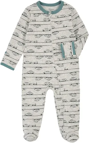 Vista 4 de Aablexema Pijama de bebé con puños de manopla, doble cremallera, ropa de algodón para bebés, pijamas para dormir con pies