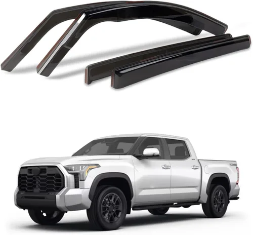 Vista 43 de Viseras de ventana compatibles con Wrangler JK de 4 puertas 2007-2018, protectores de lluvia negros en canal, 4 deflectores de ventana lateral