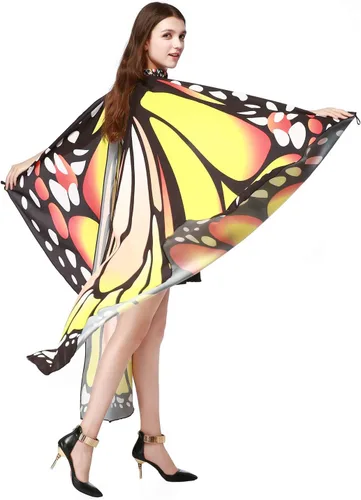 Vista 4 de Butterfly Wings for Women Adult Large Fairy Cape Halloween Dancing Festival Costume