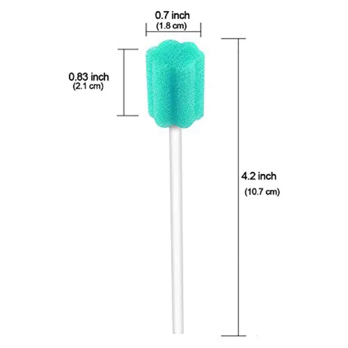 Vista 3 de Esponja desechable de 250 hisopos bucales, sin sabor y estériles Palitos de hisopo dental para limpieza bucal