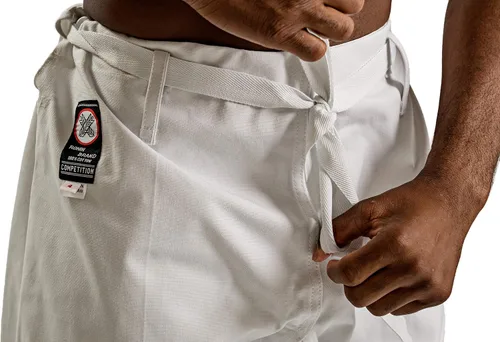 Vista 3 de Ronin - Pantalones de karate pesados, negro, blanco o camuflaje, 100% algodón, 12 onzas, cintura tradicional con cordón