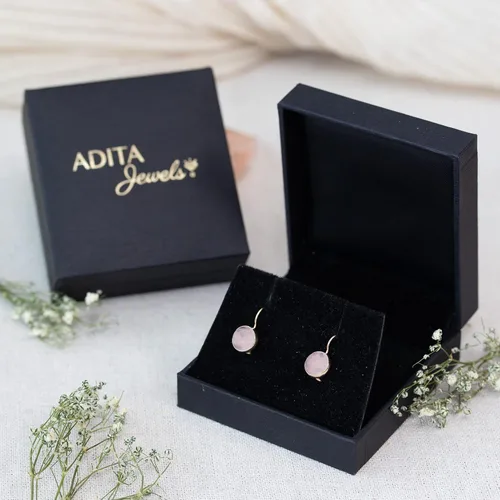 Vista 16 de 14K Gold Gemstone Drop Earrings - Birthstone Dangle - Solid Yellow Gold Dangle Earrings - Dainty Handmade Wedding Jewelry - Perfect Bridal or