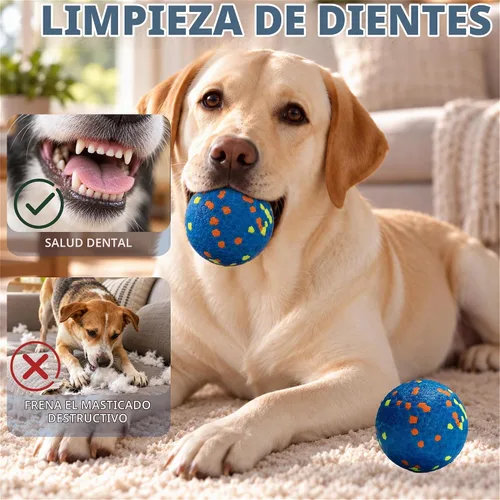 Vista 8 de Bolas para Perros, Bola de Juguete Indestructible para Perros Masticadores Agresivos, Bola Interactiva Duradera de Alta Elasticidad para Entrenar