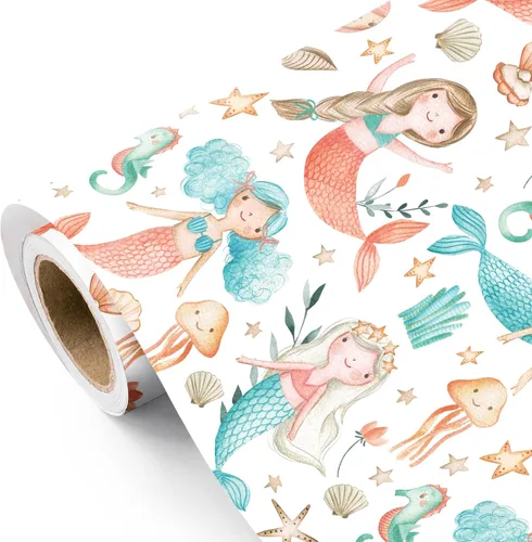 Vista 9 de WRAPAHOLIC Rollo de papel de regalo Kraft Animal - Mini Rollo - 17 pulgadas x 16.5 pies - Diseño de mono, elefante y dinosaurio lindos, perfecto