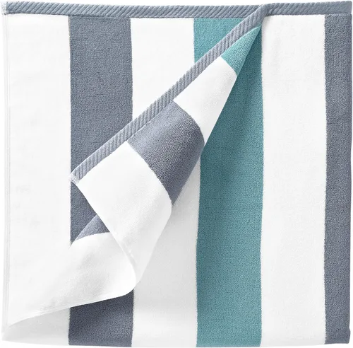Vista 16 de Laguna Beach Textile Co. Toalla de playa Tropical Cabana - De gran tamaño, de felpa, 630 GSM de algodón - Azul Agave