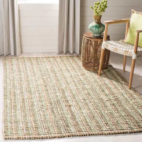 Vista 45 de SAFAVIEH Alfombra 2x3 - Colección de fibra natural - Marrón, yute hecho a mano, estilo granja, textura gruesa de pelo grueso (NF447D)