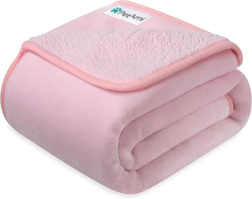 Vista 12 de PETAMI Manta impermeable de forro polar Sherpa para gatos y perros, color beige, talla S