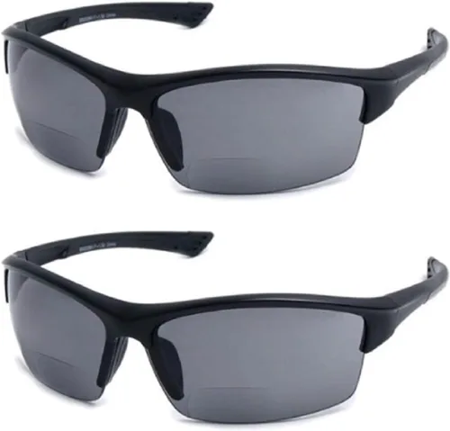 Vista 10 de The Foster II - Lentes de sol bifocales de plástico para lectura deportiva y envolvente, para hombres y mujeres, con certificación ANSI Z87.1 negro
