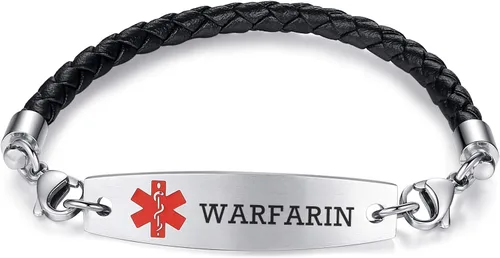 Vista 76 de Brazaletes de alerta médica ajustables de 7.5" a 9" para mujer/hombre, de acero inoxidable, intercambiables Cadena de bloque