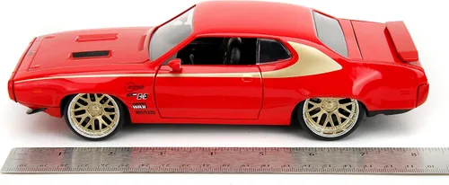 Vista 7 de Jada Big Time Muscle 1:24 1972 Plymouth GTX, auto fundido a presión, juguetes para niños y adultos (rojo)